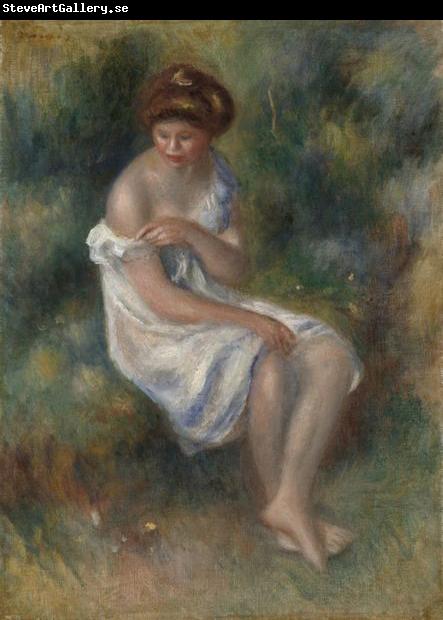 Pierre Auguste Renoir Seated Girl in Landscape